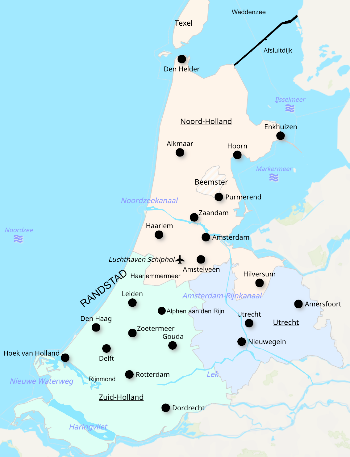 Topo West-Nederland